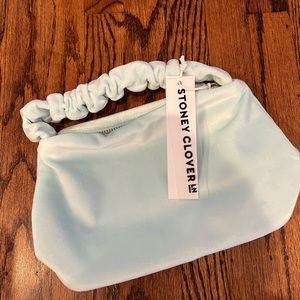 BNWT SCL Seeing Stars Velvet Scrunch Bag in Cloud